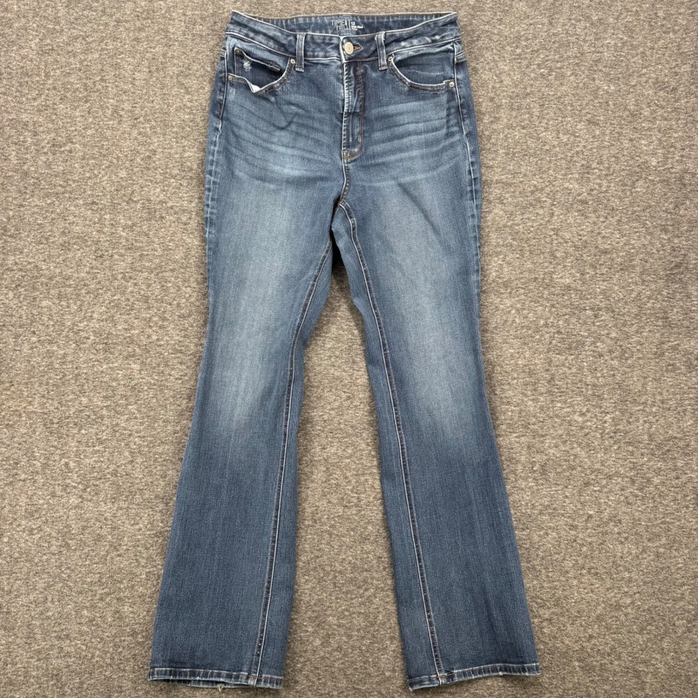 Time and Tru Womens High Rise Bootcut western Jeans Dark Wash Blue Size 12 - Picture 1 of 7
